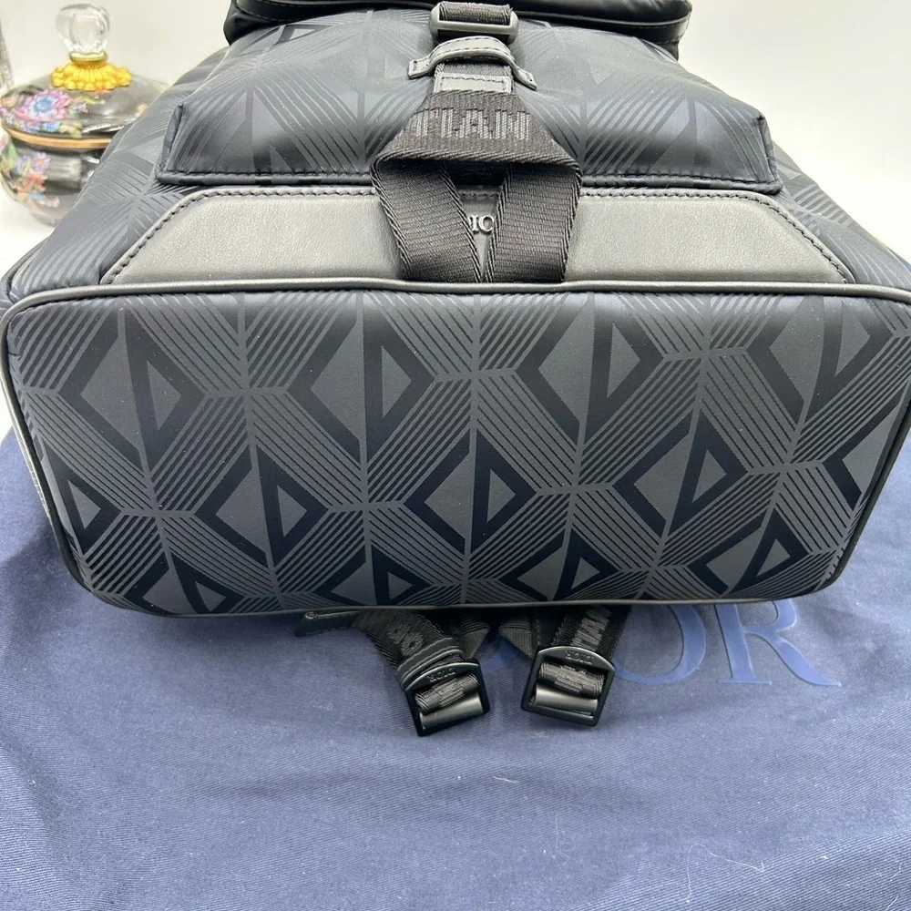 Dior Diamond dark black backpack made in Italy NWT